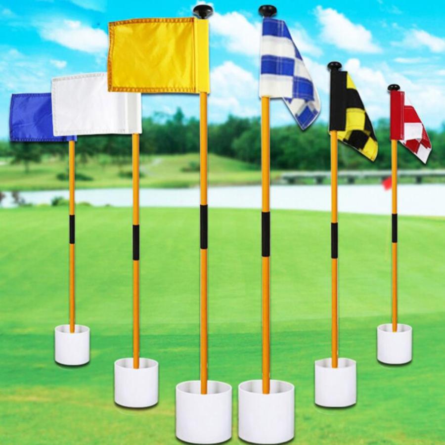 ゴルフ旗.ナイロンダブル手縫いゴルフフラグ.規制チューブ旗.練習パッティンググリーンピン国旗ヤード.すべての9.65 インチl x 5.9