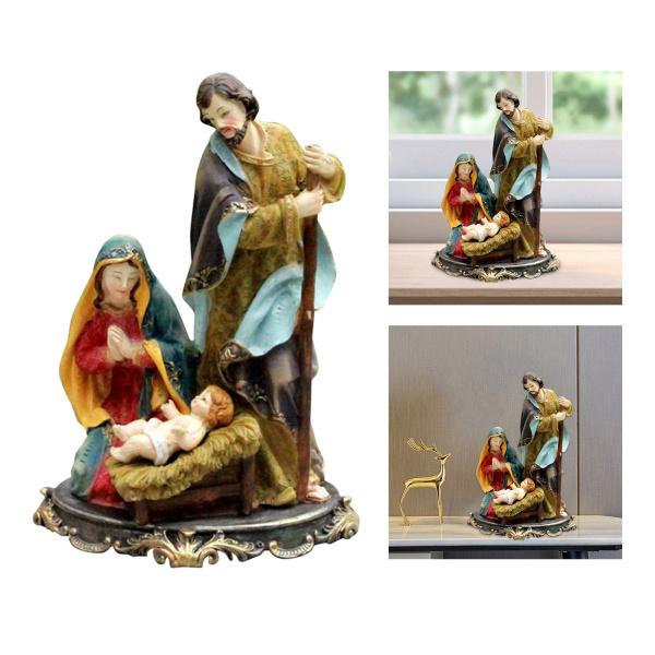 聖家族キリスト降誕置物樹脂イエス ? キリスト彫像クリスマス屋内