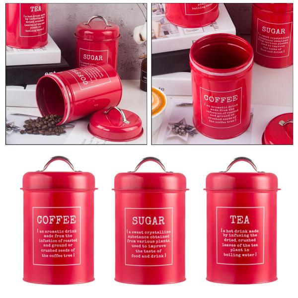 3個キッチンキャニスターセット1200ミリリットル気密コーヒー茶砂糖