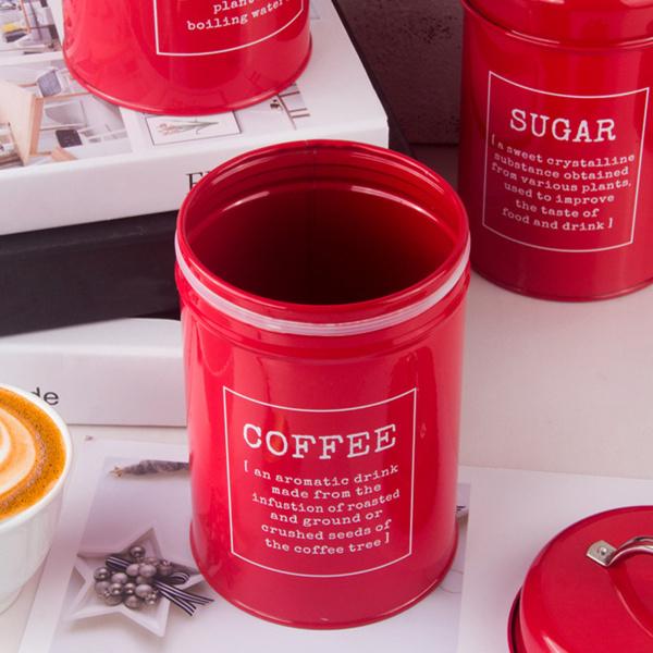 3個キッチンキャニスターセット1200ミリリットル気密コーヒー茶砂糖