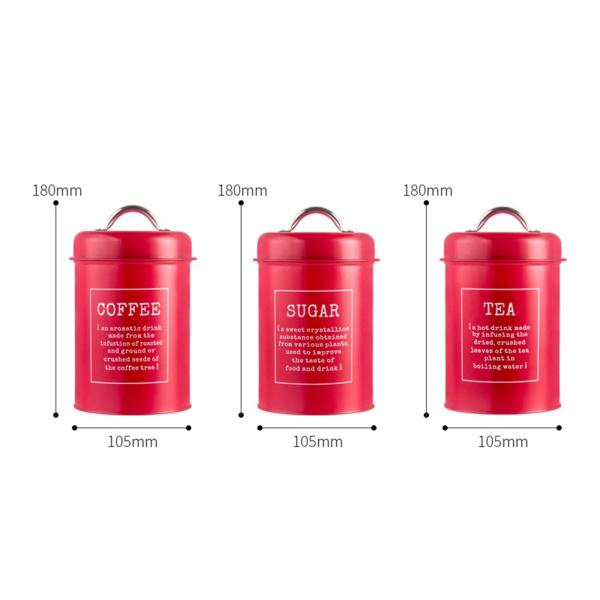 3個キッチンキャニスターセット1200ミリリットル気密コーヒー茶砂糖
