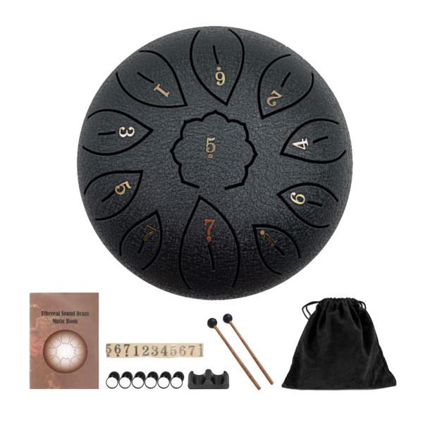 ハンドパン　ヨガ瞑想　楽器　ドラム新品 ミニ11トーン6インチ鋼舌ドラム手パン打楽器キャリー袋ノート