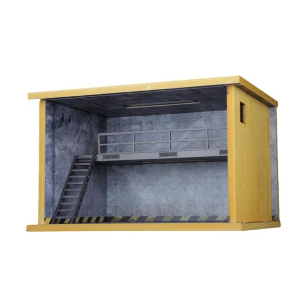 ダブルデッカー車駐車場モデルシーン木製シミュレーション組み立て