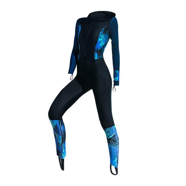 1272円 安値 ウェットスーツ女性ワンピースフルボディ保護ワンピース長袖スキューバダイビングスーツバックジッパー水着のためのサーフシュノーケリング水泳