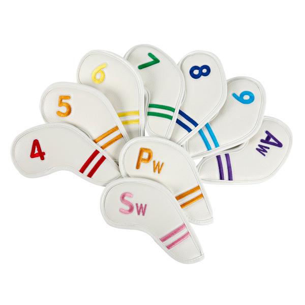 9ピースセットPUレザーゴルフアイアンヘッドカバーセットゴルフクラブ用ヘッドカバープロテクター4,5,6,7,8,9、A、S、Pゴルフアクセ|stk-shop|02