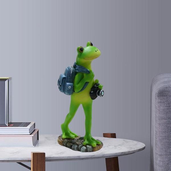 72 以上節約 カエルかわいい面白いスマートグリーンカエルの置物ホームデスクのバスルームの装飾のためのカエルの彫刻の像 Cisama Sc Gov Br