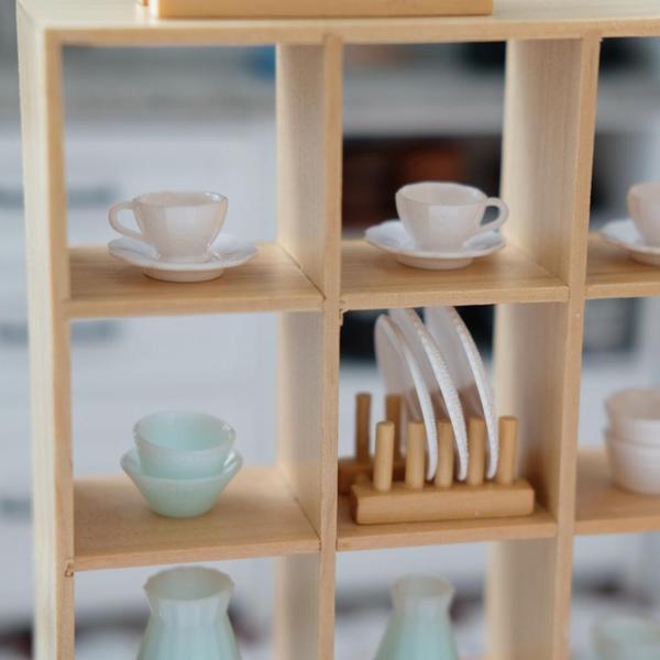 ドールハウス手作りミニミニチュア木製収納ラックディスプレイ棚