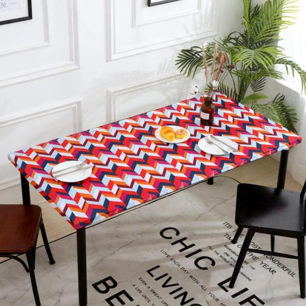 1x76cmテーブルクロス プリントテーブルクロスしわのない 退色防止弾性エッジテーブルクロス洗える防塵テーブルカバーキッチンダイニング 想像を超えての