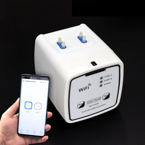 庭の自動点滴灌漑システム Wifi接続アプリ制御植物給水装置 庭のパティオ用の植物水ポンプタイマーツール 霧吹き 在庫一覧 15ポット Idealauto Ee