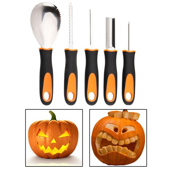 ハロウィーンパンプキンカービングキット、プロのステンレス鋼パンプキンカービングツールキット彫刻スカルプトジャックOランタンハロウィーン