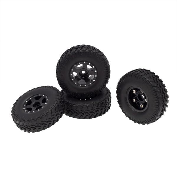RCタイヤ4本ホイールタイヤ1 / 24RCクローラーオフロードカー用