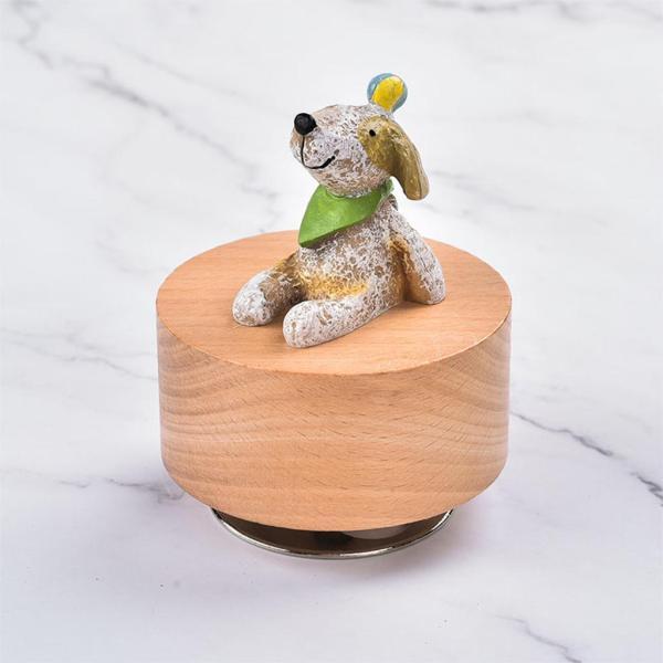 ロシア　木製　おもちゃ　オルゴール　ハンドメイド オルゴール 回転 木製の素材 古典的 耐久性 工芸 動物のデザイン