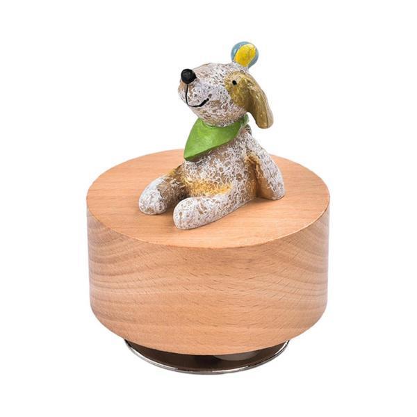 オルゴール 回転 木製の素材 古典的 耐久性 工芸 動物のデザイン