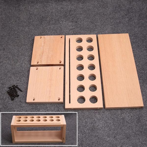 木製レザークラフトツールホルダーオーガナイザースタンピング