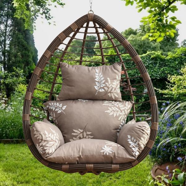 ハンギングバスケットハンギングエッグチェアクッション枕付き大型スイングチェアクッションパッド株式会社S＆L屋外パティオガーデンスイングCh耐久性クッション パティオガーデン用ハンギングエッグチェアクッションスイングチェア