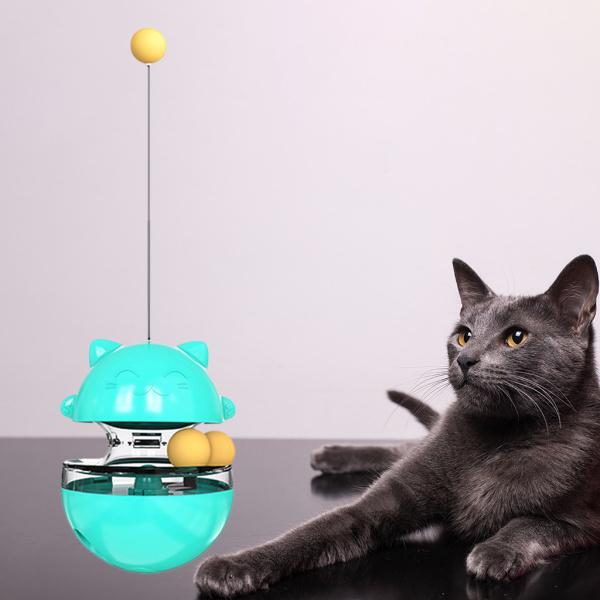 面白い猫のおもちゃ、屋内猫のためのインタラクティブな猫のおもちゃ、調節可能なキャットフードディスペンサー2つのボールとペットの猫の子猫のため  :98170197:STKショップ - 通販 - Yahoo!ショッピング