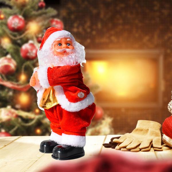 クリスマスの休日の装飾のための電気サンタクロース歌う踊る人形飾り