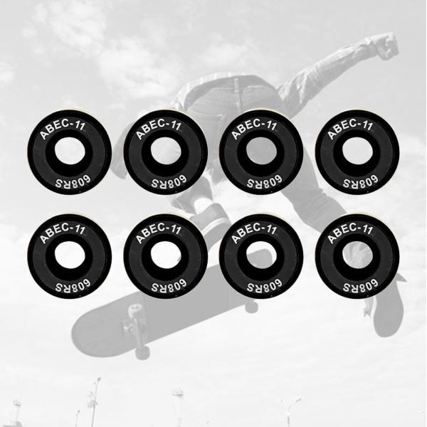 8個のスチールスケートボードベアリング、608RS ABEC-11密封