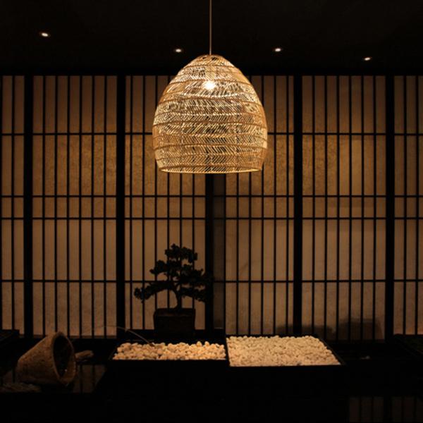 天井吊り下げライトランプシェード竹照明ランプシェード装飾美術