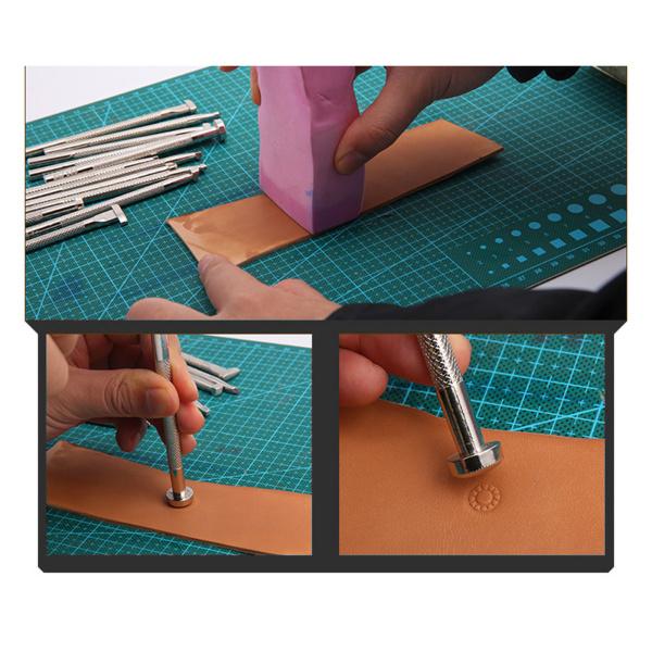 レザークラフトセット、レザースタンピングツール付き12ピースレザー