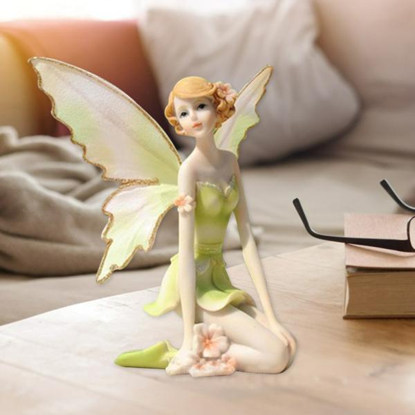 妖精の像天使の飾りの置物手作りの花屋内ミニチュアの妖精の休日の飾り