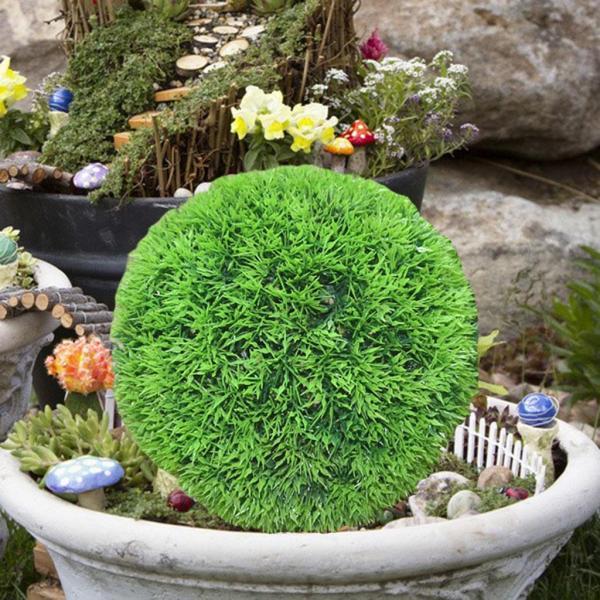 人工トピアリーボールデコレーションフェイクプラスチック低木緑の植物