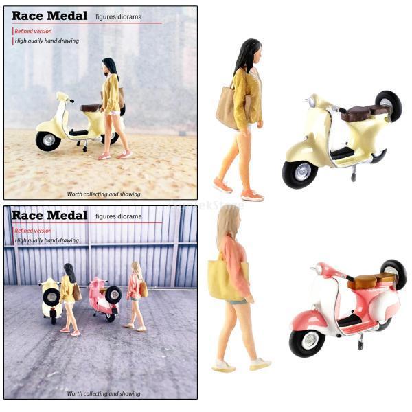 1:64フィギュアガールバイクストリートシーンミニチュア電車鉄道 1:64フィギュアガールバイクストリートシーンミニチュア電車鉄道