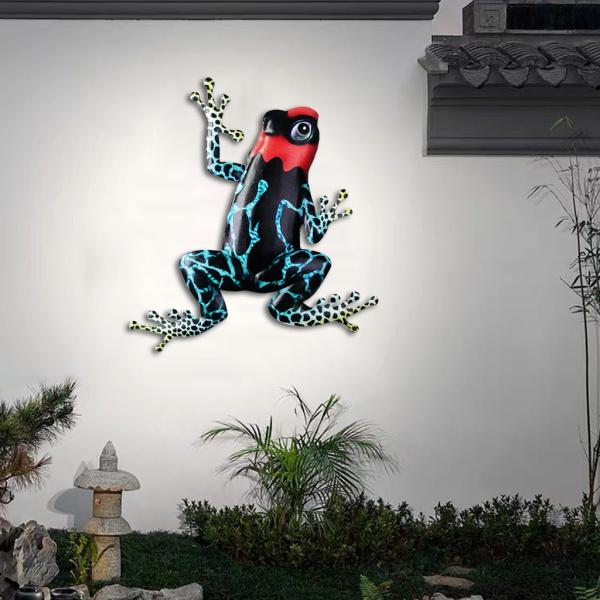 カエル防錆ハンギングメタルアートワーク装飾品、簡単に設置できる彫刻