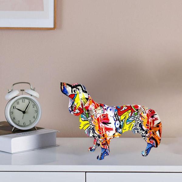 落書き犬の置物ゴールデンレトリバー彫刻像の装飾ヤードクラフト