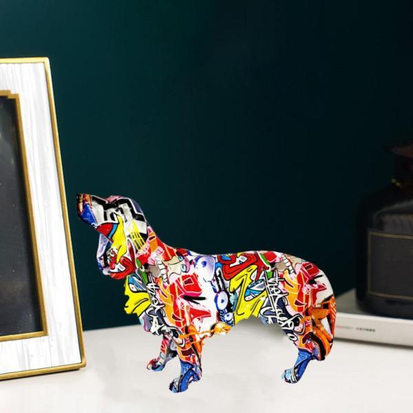 落書き犬の置物ゴールデンレトリバー彫刻像の装飾ヤードクラフト