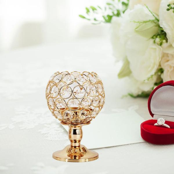 ゴールドクリスタルキャンドルホルダー燭台テーブルセンター