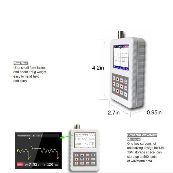 研究教育用ポータブルデジタルオシロスコープ5MHz帯域幅1200mAh充電式バッテリマルチメータ 【分配器】
