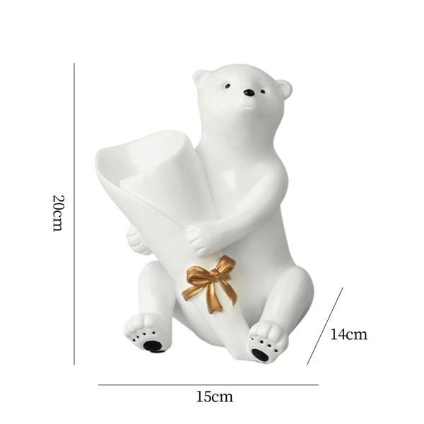 クマの花瓶の彫刻ドライフラワーアレンジメント寝室庭の装飾オフィス