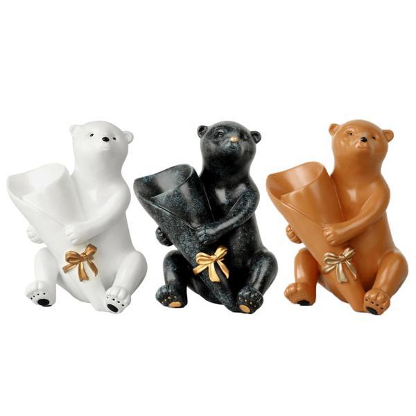 クマの花瓶の彫刻ドライフラワーアレンジメント寝室庭の装飾オフィス