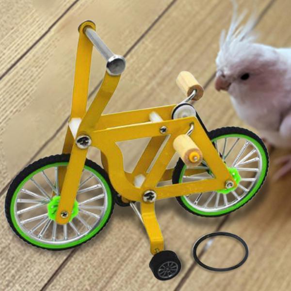 インコのための鳥の知性の訓練おもちゃの訓練用品オウムパズル自転車