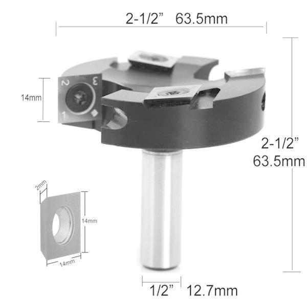 CNCスポイルボードサーフェシングルータービットボトム1/2 インチ12mmシャンクカーバイドカッター｜stk-shop｜11