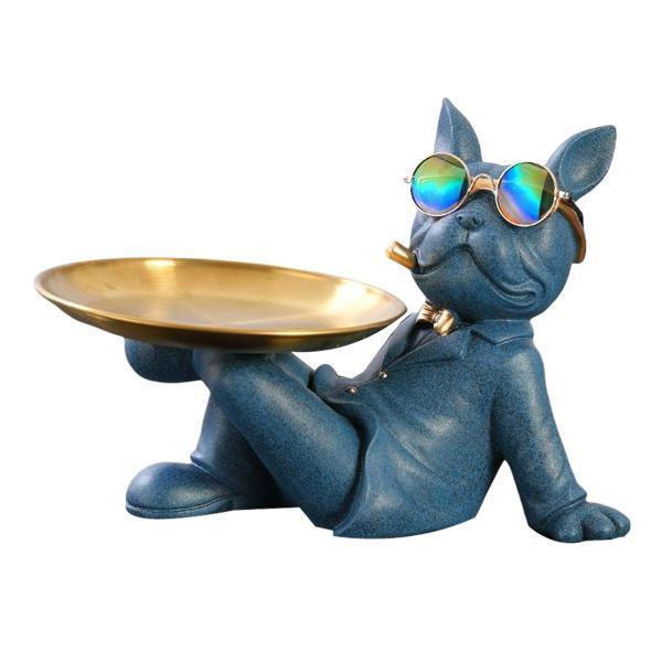 【SALE／64%OFF】 北欧フレンチブルドッグ彫刻犬の像ジュエリー収納テーブル装飾装身具キーグラストレイホームアート像 保障できる