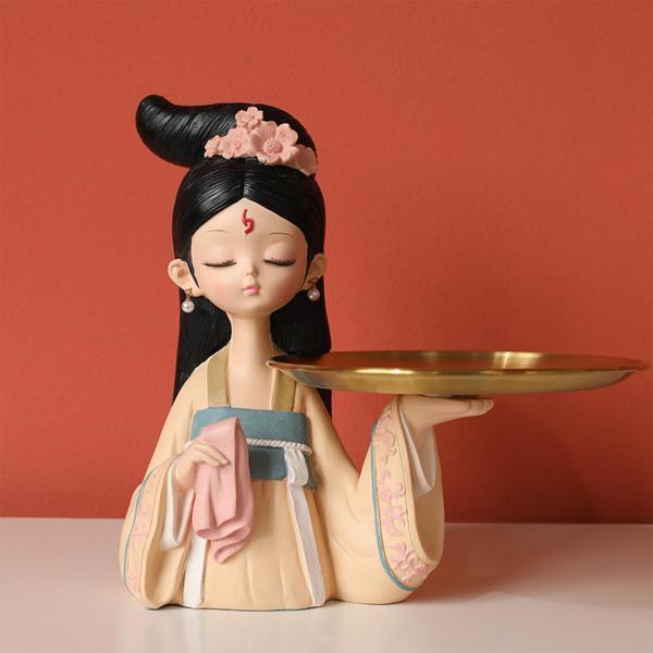 トレイ装飾オーガナイザー多目的と中国の女の子の置物の彫刻 最大95％オフ 今季ブランド
