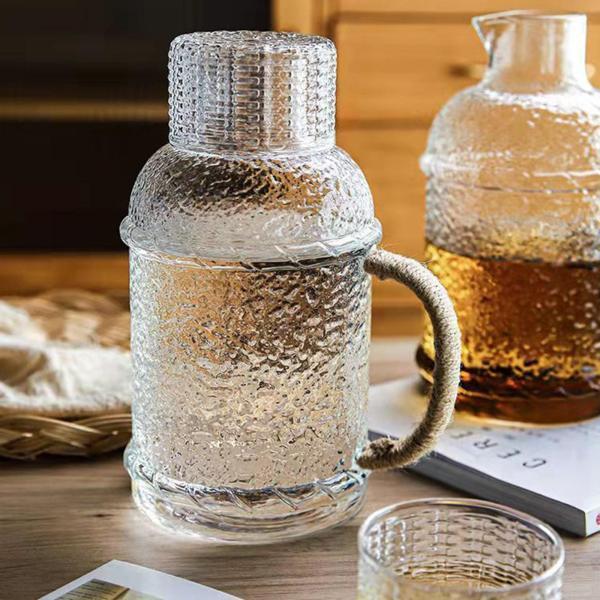 柔らかい ティーポット ティーカップ ガラス 北欧 ケトル おしゃれ 冷水筒 お茶 コーヒー 水差し ピッチャー 耐熱 透明 ハンドル付き 麦茶ポット Discoversvg Com