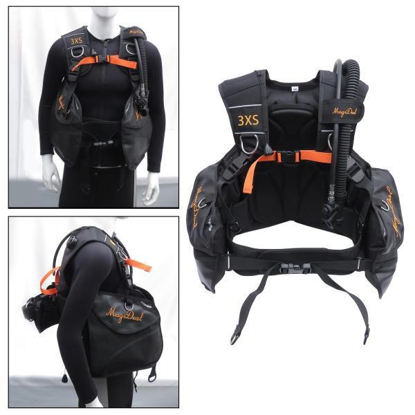 匿名配送 AqualungジャケットスタイルのスキューバダイビングBCD、統合ポケット浮力補償装置ファストロック、初心者向けのブラックインフレーション 【X2385043163】(14582円)