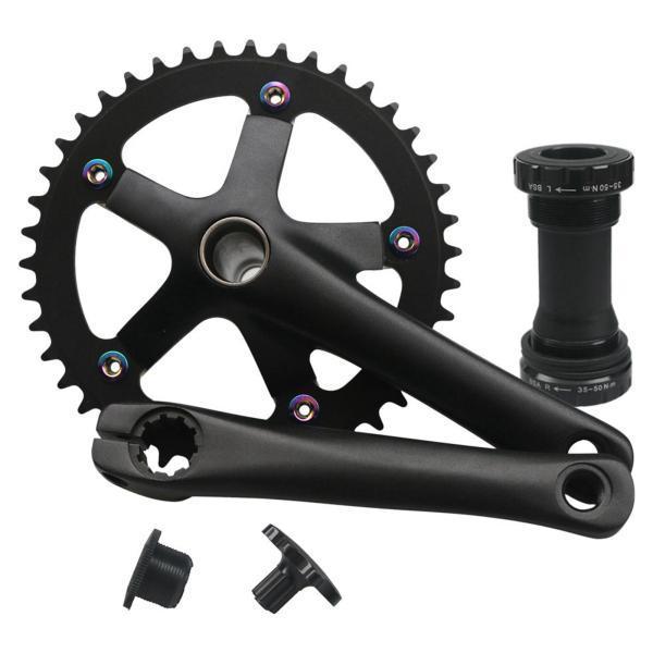 バイフリー　 シングルクランクセット 自転車クランクセットシングルスピード44Tチェーンリング130BCD
