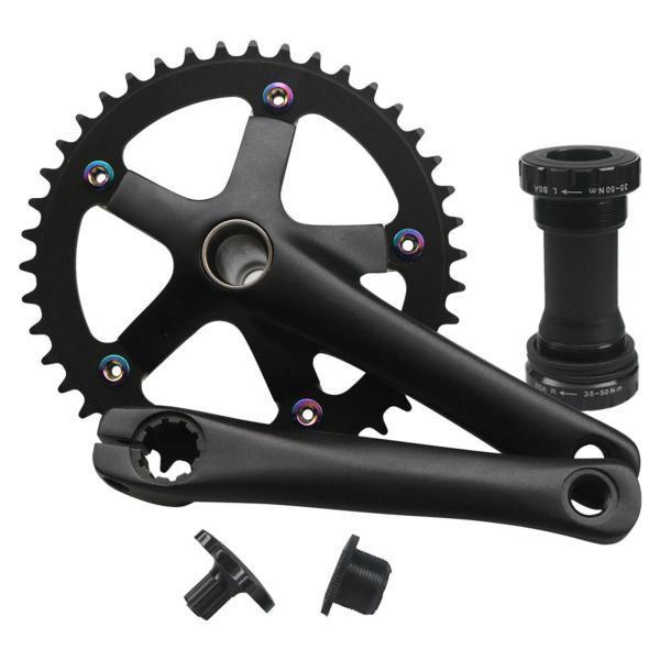 自転車クランクセットシングルスピード44Tチェーンリング130BCDロード