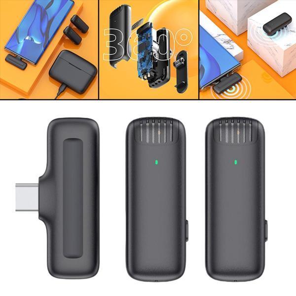 ワイヤレスラベリアマイクタイプC、クリップオン、Android USB C電話用、Vlogビデオ録画インタビュー用のクリップ2.4Gプラグア｜stk-shop｜08