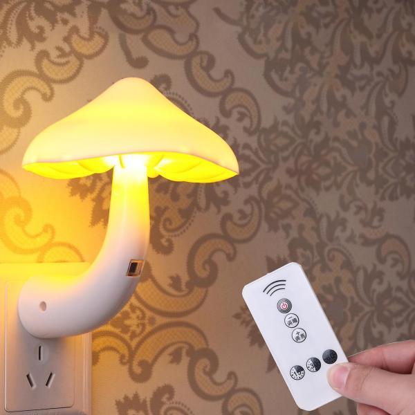 LEDナイトライトプラグイン器具壁取り付け用燭台寝室照明キノコランプ
