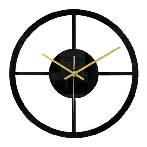 限定特価 現代の壁掛け時計黒フレームレスミラー表面アクリル非カチカチクォーツ時計ホームキッチンホテルの寝室の装飾 Babylonrooftop Com Au