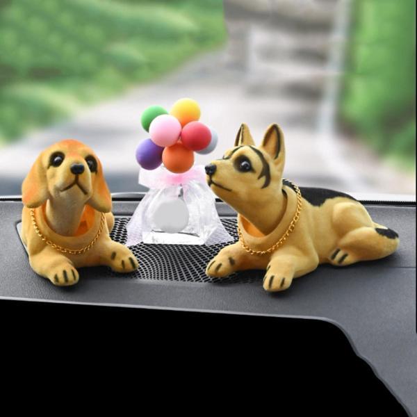 車のダッシュボードの飾りギフトのためのボブルヘッド犬の置物うなずく
