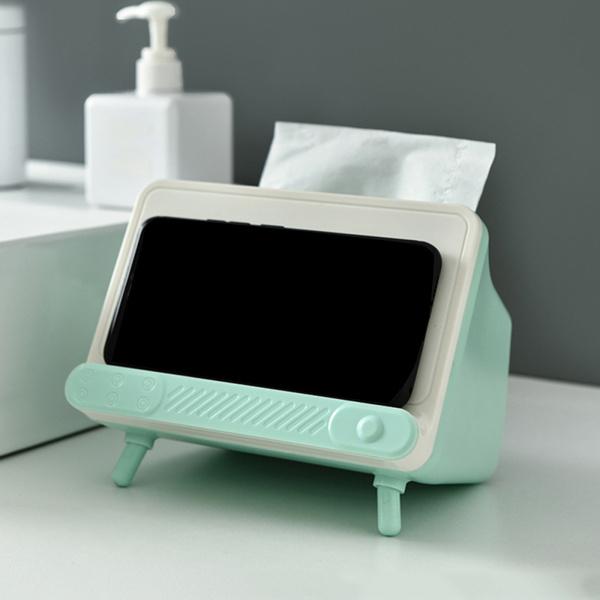 Shunページ　スマホスタンド1点　ティッシュボックス3点　オーダー品 ティッシュケース テレビ型 スマホホルダー 北欧 多機能 インテリア