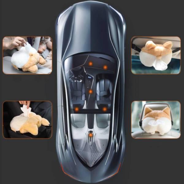 ティッシュケース 車 ティッシュカバー かわいい 車載 犬 ワンチャン ヘッドレスト ティッシュボックス 車用 ぬいぐるみ アニマル コーギーのお尻 ふわふわ|stk-shop|14