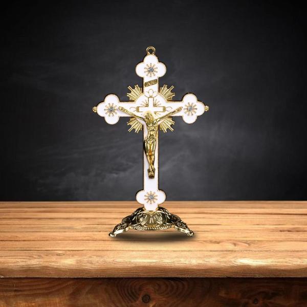 チャペルの卓上装飾のためのアンティークの十字架の置物の壁の