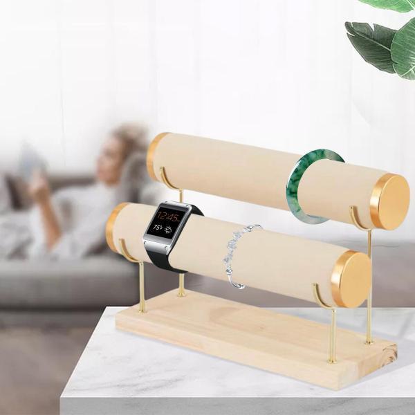 お得な情報満載 バングルウォッチジュエリーストアのリビングルーム用の2層ブレスレットディスプレイスタンド Novabookings Com Br